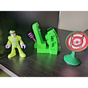 Imaginext DC Super Friends The Riddler Figure Lot with Launcher & Batman Target